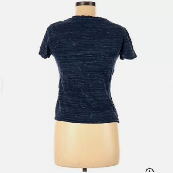 For The Republic Tie Waist Tee T-Shirt Heathered Blue Women's Small S Casual EUC - Picture 2 of 4